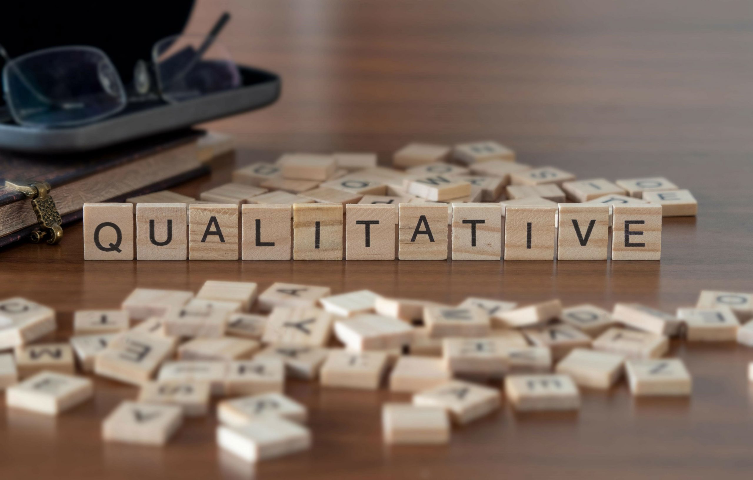 Wooden tiles spell out the word 
