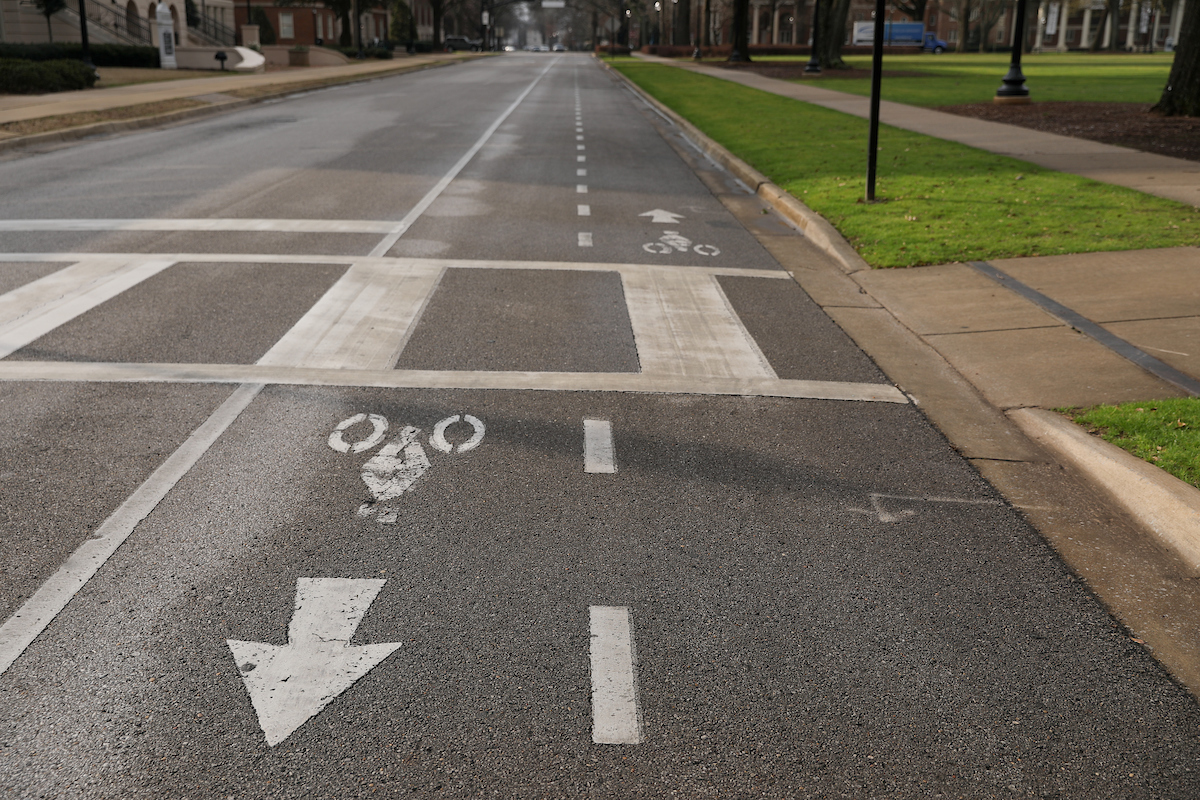 Bike lane and crosswalk